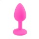 Taşlı Silikon Anal Tıkaç - Pembe