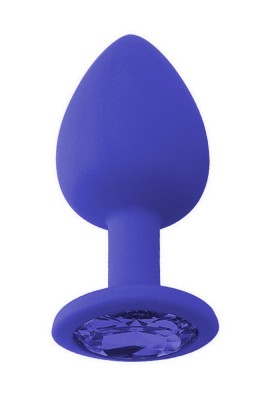 Taşlı Silikon Anal Tıkaç - Mavi