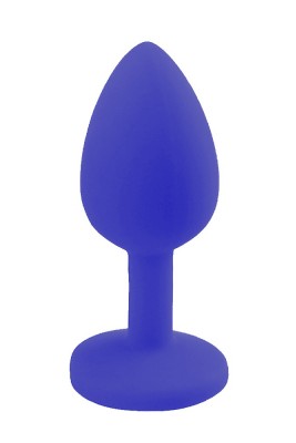 Taşlı Silikon Anal Tıkaç - Mavi