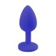 Taşlı Silikon Anal Tıkaç - Mavi