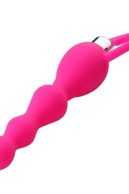 Titreşimli Boğumlu Halkalı Anal Tıkaç - Pembe