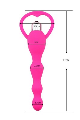 Titreşimli Boğumlu Halkalı Anal Tıkaç - Pembe